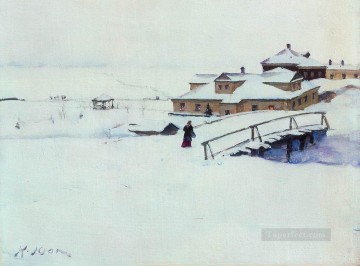 150の主題の芸術作品 Painting - 冬の風景 1910 コンスタンティン ユオン 雪